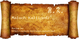 Maloch Kalliopé névjegykártya